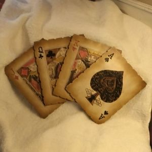 Playing cards wall art.